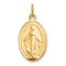 10K Yellow Gold Miraculous Oval Medal Religious Charm Jewerly 25mm x 11mm